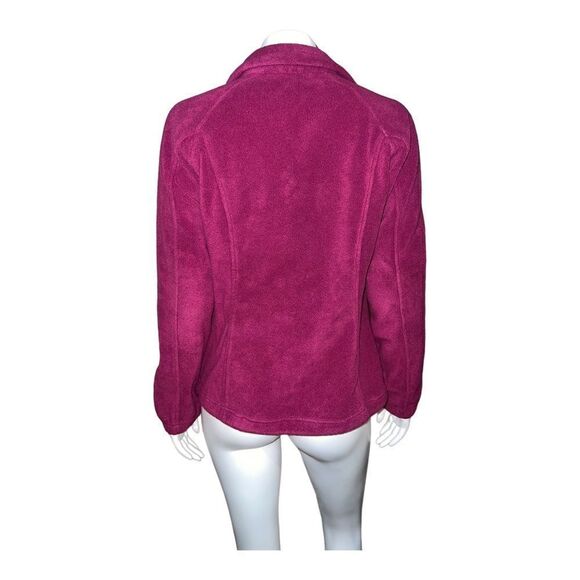 Columbia Fuchsia Benton Springs Full Zipped Fleece Jacket Women's Medium EUC - Picture 2 of 6